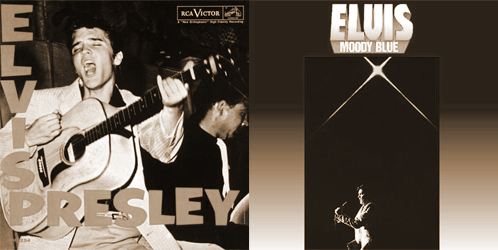 The covers of Elvis Presley's first and last albums