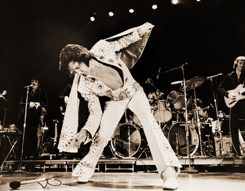 Elvis on stage in 1972 during production of Elvis On Tour Elvis on stage in 1972 during production of Elvis On Tour