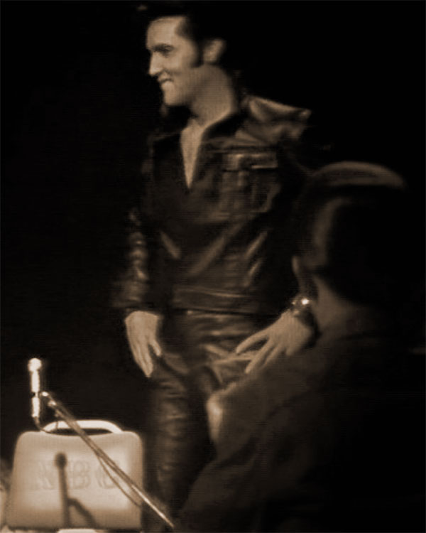 Elvis and his NBC chair, 1968