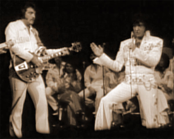 John Wilkinson and Elvis on stage, January 12, 1973