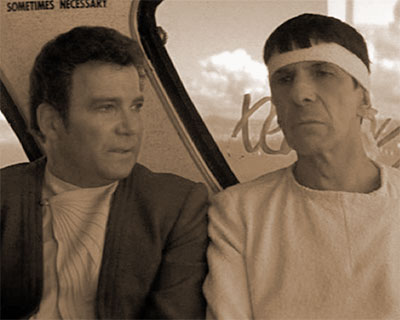 Jim Kirk and Spock discuss language on 20th century Earth in STAR TREK IV