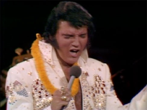 Simulation of original 1973 ALOHA FROM HAWAII image on an old-style 4:3 television