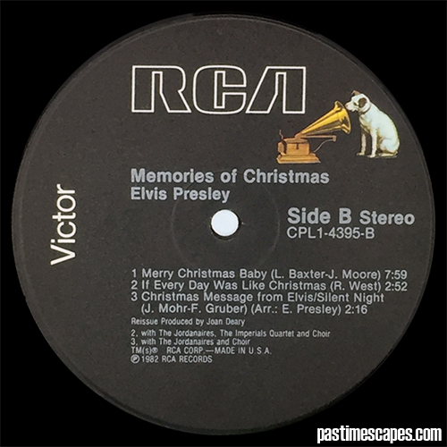 Side B of MEMORIES OF CHRISTMAS (RCA, 1982) [Photo by the author]