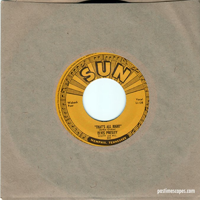 THAT'S ALL RIGHT/BLUE MOON OF KENTUCKY (Single), SUN 1954; Reissue: Sony RCA/Legacy 2009--included as bonus with the Franklin Mint's ELVIS: THE COMPLETE MASTERS COLLECTION CD set. (From the author's collection.)