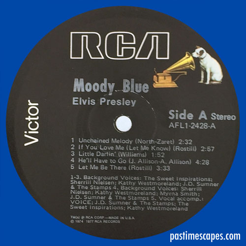 Side A of MOODY BLUE (RCA, 1977) [Photo by the author]