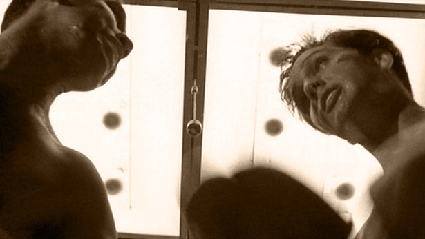 Sugarboy Romero (Orlando de la Fuente) faces off against Kid Galahad (Elvis Presley) in the climax of 1962's KID GALAHAD (United Artists)